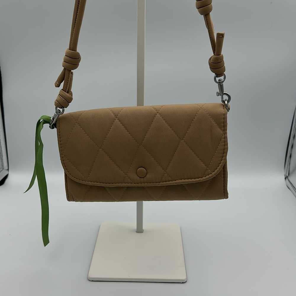 VERA BRADLEY Wildwood Wallet Twill Crossbody Tiger's Eye tan brown - Picture 4 of 12